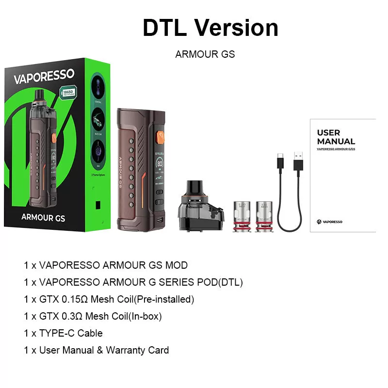 Vaporesso Armour GS 80W Pod Mod Kit 5ml - Blue - Image 3