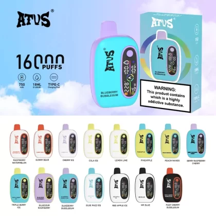 Orignal ATVS 16000 Puffs Rechargeable Disposable Vape Kit ( Worldwide)