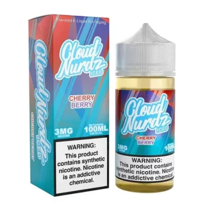 Cloud Nurdz Iced Cherry Berry Synthetic Nicotine 100ml E-Juice