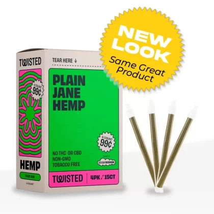 Twisted Hemp™ | Blunt Wraps | 100mm – Plain Jane – 15 Count - Vape Store
