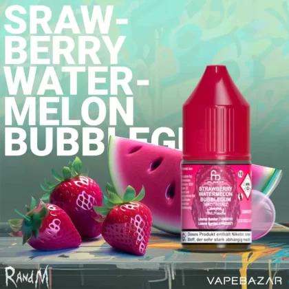 RandM Tornado Liquid – Strawberry Watermelon Bubblegum – 20mg/ml Nikotin - demineralisiertes Wasser / Propylenglykol / pflanzliches Glycerin / Aromastoffe / Nikotin / 20 mg/ml / Wassermelone / Kaugumm